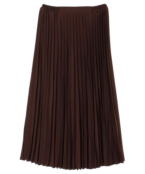 AMERICAN HOLIC（アメリカンホリック）の「無地プリーツロングスカート（スカート・レディース・杢グレー/マスタード/ブラウン/ボルドー/グリーン/ブラック・FREE）」の10枚目の写真