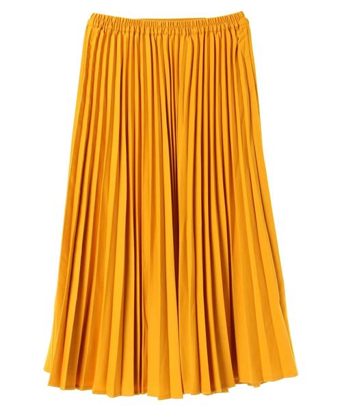 AMERICAN HOLIC（アメリカンホリック）の「無地プリーツロングスカート（スカート・レディース・杢グレー/マスタード/ブラウン/ボルドー/グリーン/ブラック・FREE）」の21枚目の写真