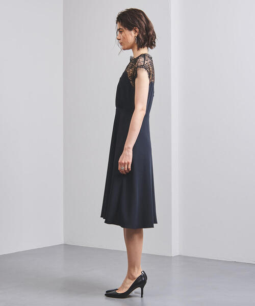 UNITED ARROWS（ユナイテッドアローズ）の「＜FLICKA（フリッカ）＞レースコンビ フレアワンピース◆（ドレス・レディース・ネイビー・0/1）」の4枚目の写真