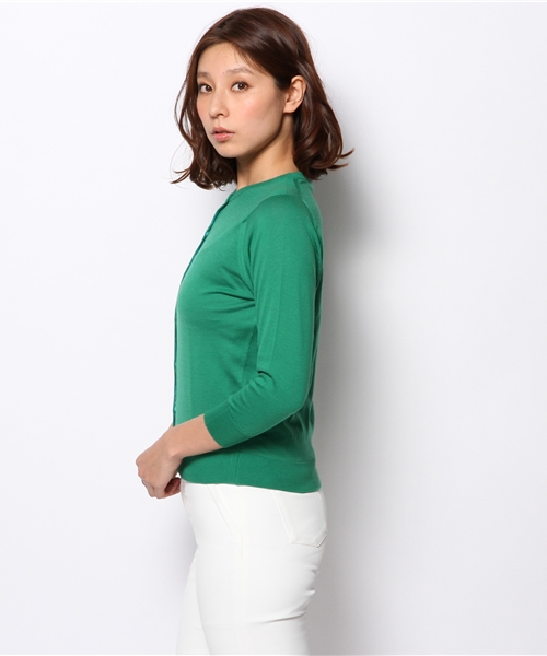 Demi-Luxe BEAMS（デミルクス ビームス）の「○JOHN SMEDLEY / 7分袖 クルーカーディガン（カーディガン/ボレロ・レディース・ホワイト/シルバー/ブラック/イエロー系その他/ケリー/ネイビー・X-SMALL/SMALL）」の8枚目の写真
