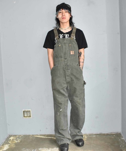 古着　carhartt ダック地オーバーオール　カーハート　ヴィンテージ 80年代 ビンテージ USA製 Carhartt カーハート ダック地
