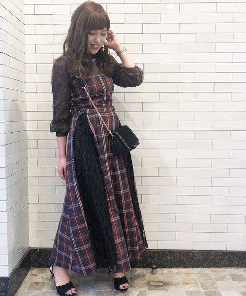 Masch ミッシュマッシュ のファッション Misch セール トップス ハイネックチュールレース7分袖ニット ニット セーター Misch