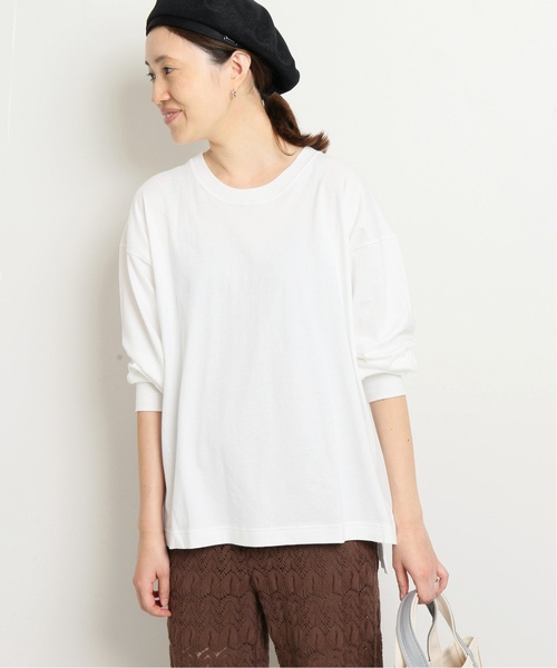 SLOBE IENA（スローブイエナ）の「40/2 ロングスリーブＴシャツ◆（Tシャツ/カットソー・レディース・ホワイト/ブラック/ベージュ/パープル系その他・FREE）」の2枚目の写真