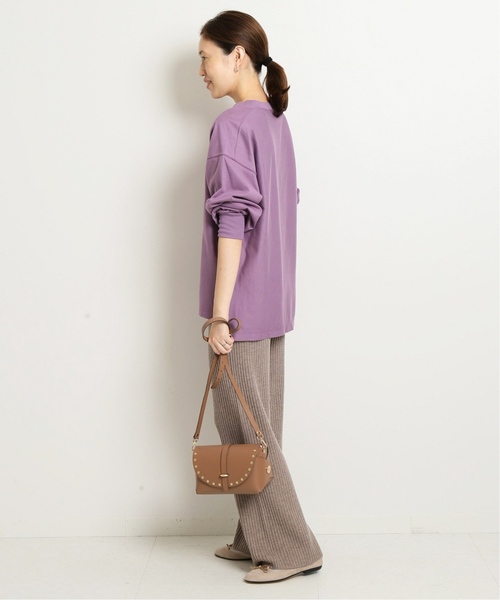 SLOBE IENA（スローブイエナ）の「40/2 ロングスリーブＴシャツ◆（Tシャツ/カットソー・レディース・ホワイト/ブラック/ベージュ/パープル系その他・FREE）」の8枚目の写真