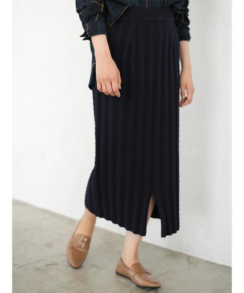 AMERICAN HOLIC(アメリカンホリック)の「ケーブルニットタイトスカート *(スカート・レディース・ベージュ/ネイビー・M/L)」の7枚目の写真