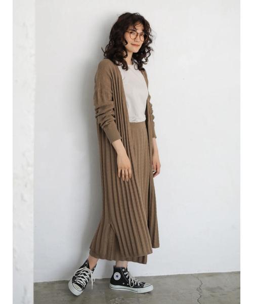 AMERICAN HOLIC(アメリカンホリック)の「ケーブルニットタイトスカート *(スカート・レディース・ベージュ/ネイビー・M/L)」の6枚目の写真