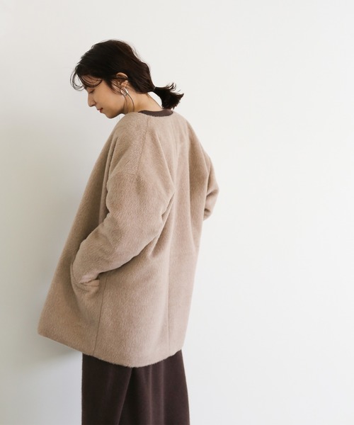 select MOCA(セレクトモカ)の「Uネックウールニットロングワンピース/リブ袖&裾シンプルマキシニットワンピース(ワンピース・レディース・ブラウン/ミント/チャコール・FREE)」の12枚目の写真