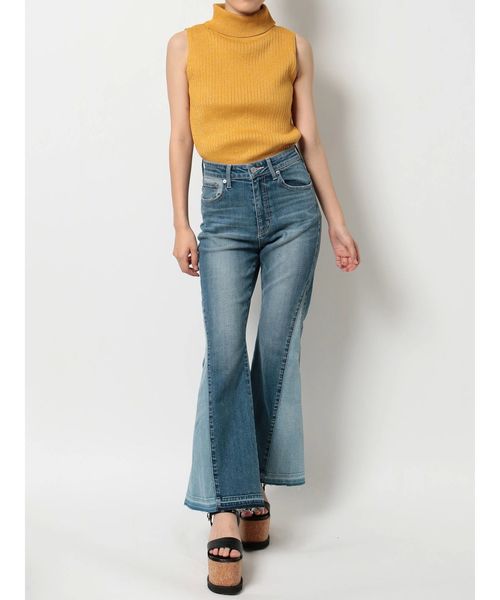 EVRIS（エヴリス）の「リメイクデニムフレアーパンツ（デニムパンツ・レディース・ブラック/ホワイト/ライトブルー・SMALL/MEDIUM）」の22枚目の写真