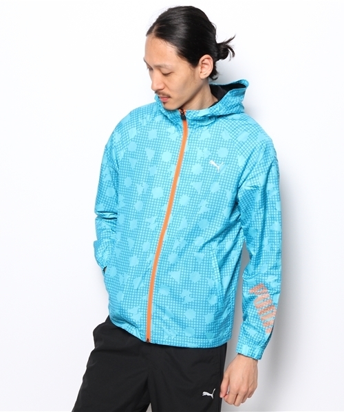 PUMA（プーマ）の「裏トリコット ウーブンジャケット - puma play time（ナイロンジャケット・メンズ・ブラック/グリーン/ブルー/ネイビー/グレー・MEDIUM/LARGE/XO/SMALL/O）」の5枚目の写真