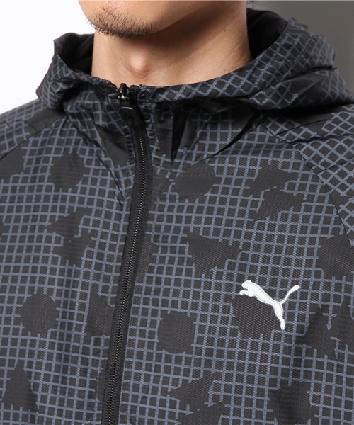 PUMA（プーマ）の「裏トリコット ウーブンジャケット - puma play time（ナイロンジャケット・メンズ・ブラック/グリーン/ブルー/ネイビー/グレー・MEDIUM/LARGE/XO/SMALL/O）」の10枚目の写真