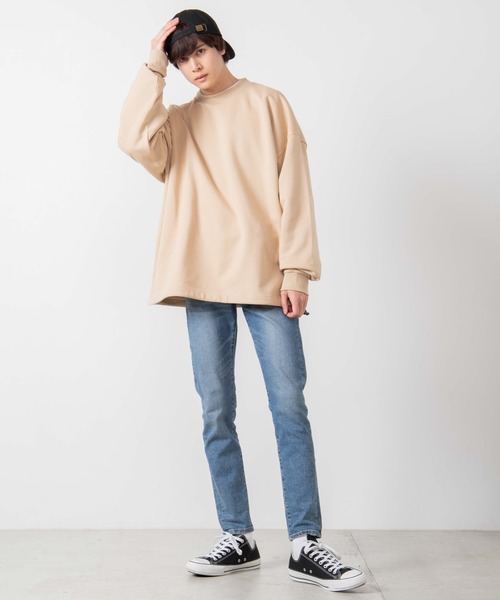 WEGO（ウィゴー）の「WEGO/ドローストリングルーズビッグシルエットプルオーバー（スウェット・メンズ・ブラック/ホワイト/ライトベージュ/パープル系その他・MEDIUM/LARGE）」の7枚目の写真