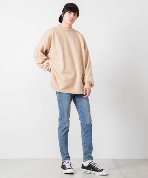 WEGO（ウィゴー）の「WEGO/ドローストリングルーズビッグシルエットプルオーバー（スウェット・メンズ・ブラック/ホワイト/ライトベージュ/パープル系その他・MEDIUM/LARGE）」の8枚目の写真