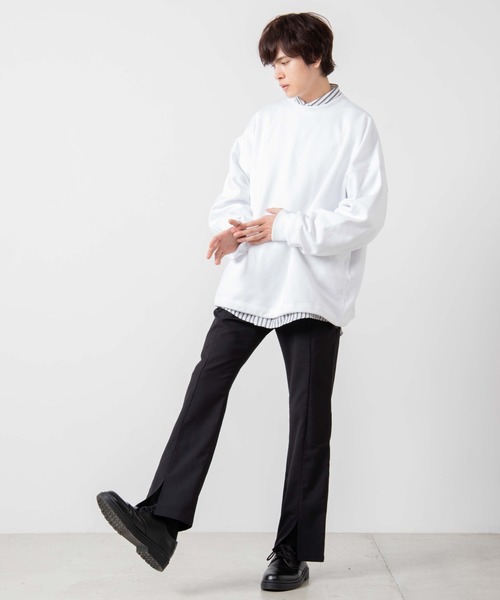 WEGO（ウィゴー）の「WEGO/ドローストリングルーズビッグシルエットプルオーバー（スウェット・メンズ・ブラック/ホワイト/ライトベージュ/パープル系その他・MEDIUM/LARGE）」の14枚目の写真