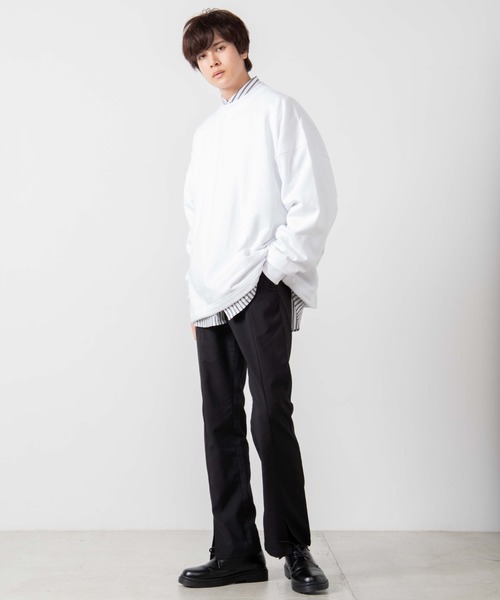 WEGO（ウィゴー）の「WEGO/ドローストリングルーズビッグシルエットプルオーバー（スウェット・メンズ・ブラック/ホワイト/ライトベージュ/パープル系その他・MEDIUM/LARGE）」の17枚目の写真