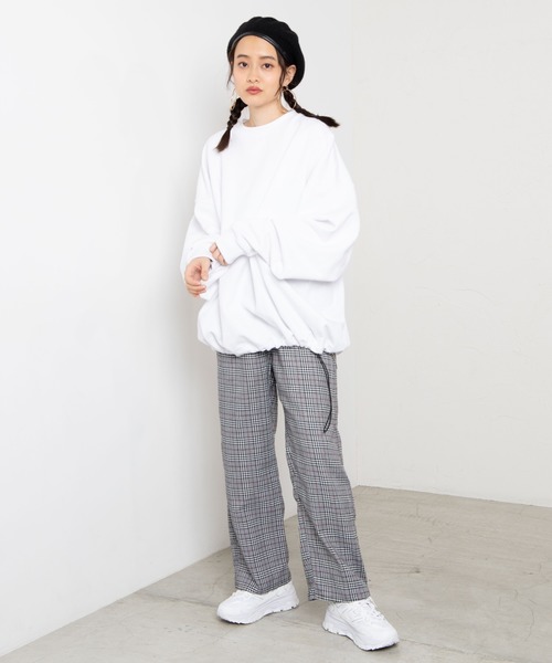 WEGO（ウィゴー）の「WEGO/ドローストリングルーズビッグシルエットプルオーバー（スウェット・メンズ・ブラック/ホワイト/ライトベージュ/パープル系その他・MEDIUM/LARGE）」の18枚目の写真