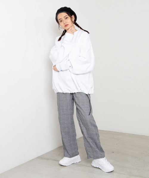 WEGO（ウィゴー）の「WEGO/ドローストリングルーズビッグシルエットプルオーバー（スウェット・メンズ・ブラック/ホワイト/ライトベージュ/パープル系その他・MEDIUM/LARGE）」の19枚目の写真