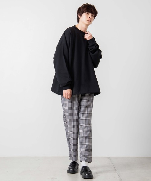 WEGO（ウィゴー）の「WEGO/ドローストリングルーズビッグシルエットプルオーバー（スウェット・メンズ・ブラック/ホワイト/ライトベージュ/パープル系その他・MEDIUM/LARGE）」の21枚目の写真