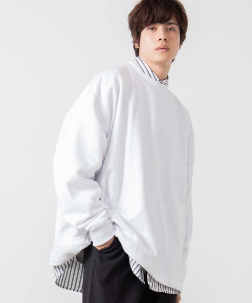 WEGO（ウィゴー）の「WEGO/ドローストリングルーズビッグシルエットプルオーバー（スウェット・メンズ・ブラック/ホワイト/ライトベージュ/パープル系その他・MEDIUM/LARGE）」の5枚目の写真