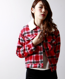 WEGO | WEGO/シャギーチェックGジャン(デニムジャケット)