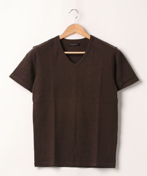 B.I.D.（ビーアイディー）の「《Bling Leads》ＶネックＴシャツ（Tシャツ/カットソー・レディース・チャコールグレー/グレー/ブラック×ホワイト/ネイビー/ブラック/ホワイト/ワインレッド/ブラウン/カーキ・MEDIUM/X-LARGE/LARGE）」の7枚目の写真