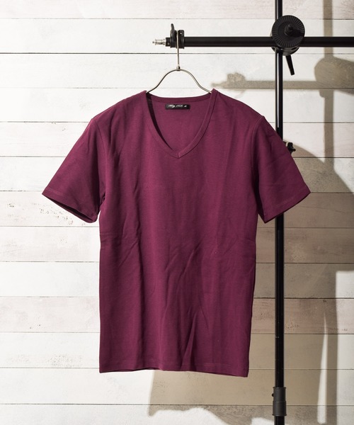 B.I.D.（ビーアイディー）の「《Bling Leads》ＶネックＴシャツ（Tシャツ/カットソー・レディース・チャコールグレー/グレー/ブラック×ホワイト/ネイビー/ブラック/ホワイト/ワインレッド/ブラウン/カーキ・MEDIUM/X-LARGE/LARGE）」の9枚目の写真