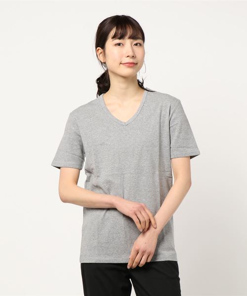 B.I.D.（ビーアイディー）の「《Bling Leads》ＶネックＴシャツ（Tシャツ/カットソー・レディース・チャコールグレー/グレー/ブラック×ホワイト/ネイビー/ブラック/ホワイト/ワインレッド/ブラウン/カーキ・MEDIUM/X-LARGE/LARGE）」の22枚目の写真