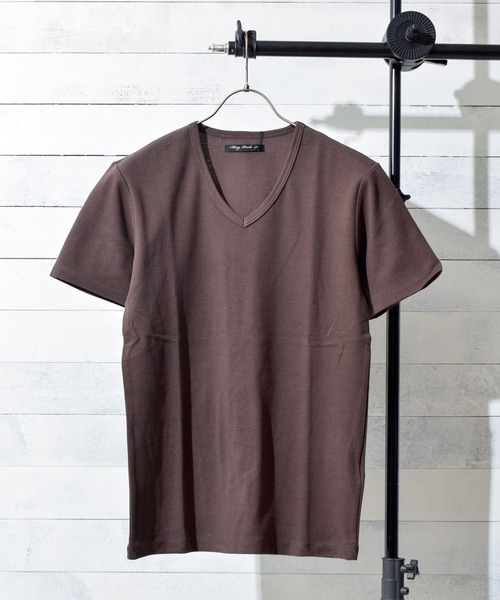 B.I.D.（ビーアイディー）の「《Bling Leads》ＶネックＴシャツ（Tシャツ/カットソー・レディース・チャコールグレー/グレー/ブラック×ホワイト/ネイビー/ブラック/ホワイト/ワインレッド/ブラウン/カーキ・MEDIUM/X-LARGE/LARGE）」の13枚目の写真