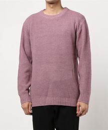 【TONE SELECT WEAR】畦編みクルーネックニット(BL)