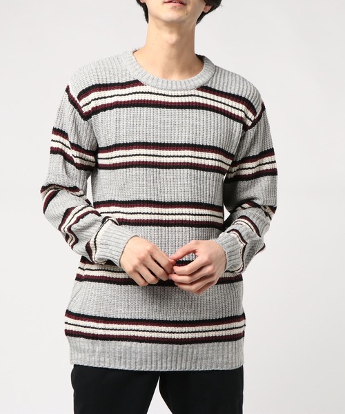TONE SELECT WEAR(トーンセレクトウェア)の「【TONE SELECT WEAR】畦編みクルーネックニット(BL)(ニット/セーター・メンズ・ネイビー/ブラウン/カーキ/アイボリー/ホワイト系その他/ブラック系その他/グレー系その他/ベージュ系その他/ブルー系その他/杢グレー/ブラック系その他2/ホワイト系その他2/ワイン/ブラック/パープル系その他/ホワイト系その他3・MEDIUM/LARGE/X-LARGE)」の10枚目の写真