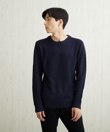 【TONE SELECT WEAR】畦編みクルーネックニット(BL)