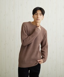 TONE SELECT GOODS（トーンセレクトグッズ）の「【TONE SELECT WEAR】畦編みクルーネックニット(BL)（ニット/セーター）」
