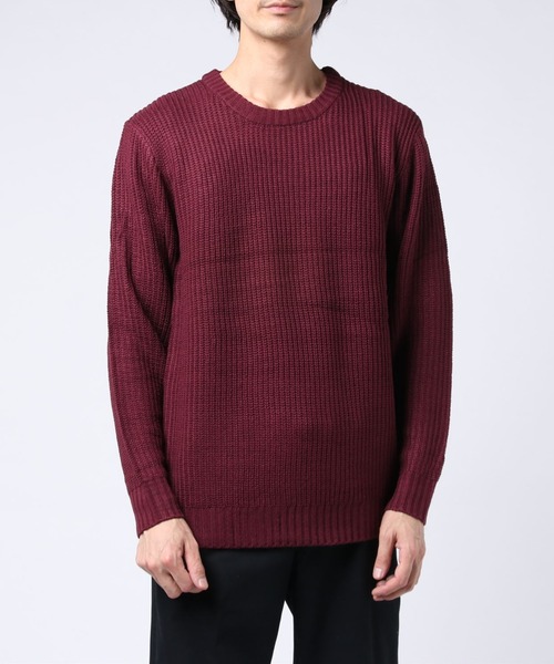 TONE SELECT WEAR(トーンセレクトウェア)の「【TONE SELECT WEAR】畦編みクルーネックニット(BL)(ニット/セーター・メンズ・ネイビー/ブラウン/カーキ/アイボリー/ホワイト系その他/ブラック系その他/グレー系その他/ベージュ系その他/ブルー系その他/杢グレー/ブラック系その他2/ホワイト系その他2/ワイン/ブラック/パープル系その他/ホワイト系その他3・MEDIUM/LARGE/X-LARGE)」の16枚目の写真