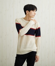 TONE SELECT GOODS（トーンセレクトグッズ）の「【TONE SELECT WEAR】畦編みクルーネックニット(BL)（ニット/セーター）」