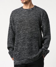 【TONE SELECT WEAR】畦編みクルーネックニット(BL)