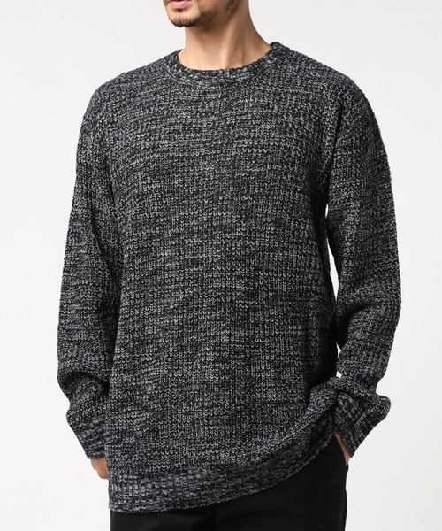 TONE SELECT WEAR(トーンセレクトウェア)の「【TONE SELECT WEAR】畦編みクルーネックニット(BL)(ニット/セーター・メンズ・ネイビー/ブラウン/カーキ/アイボリー/ホワイト系その他/ブラック系その他/グレー系その他/ベージュ系その他/ブルー系その他/杢グレー/ブラック系その他2/ホワイト系その他2/ワイン/ブラック/パープル系その他/ホワイト系その他3・MEDIUM/LARGE/X-LARGE)」の8枚目の写真