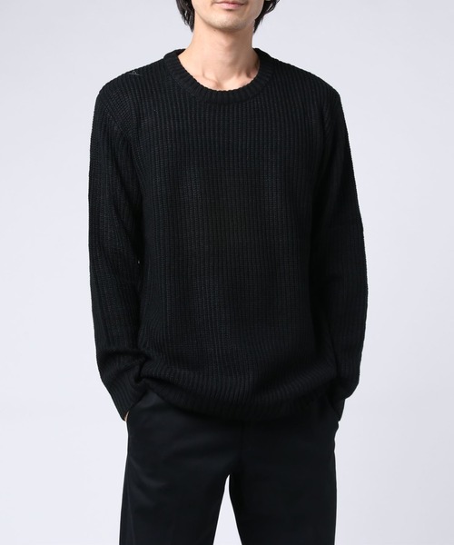 TONE SELECT WEAR(トーンセレクトウェア)の「【TONE SELECT WEAR】畦編みクルーネックニット(BL)(ニット/セーター・メンズ・ネイビー/ブラウン/カーキ/アイボリー/ホワイト系その他/ブラック系その他/グレー系その他/ベージュ系その他/ブルー系その他/杢グレー/ブラック系その他2/ホワイト系その他2/ワイン/ブラック/パープル系その他/ホワイト系その他3・MEDIUM/LARGE/X-LARGE)」の6枚目の写真