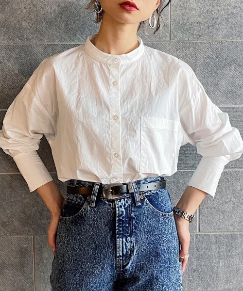 PAGEBOY(ページボーイ)の「バックリボンBIGシャツ(シャツ/ブラウス・レディース・ブラック/オフホワイト/グレイッシュベージュ・FREE)」の6枚目の写真