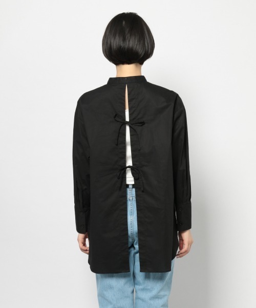 PAGEBOY(ページボーイ)の「バックリボンBIGシャツ(シャツ/ブラウス・レディース・ブラック/オフホワイト/グレイッシュベージュ・FREE)」の19枚目の写真