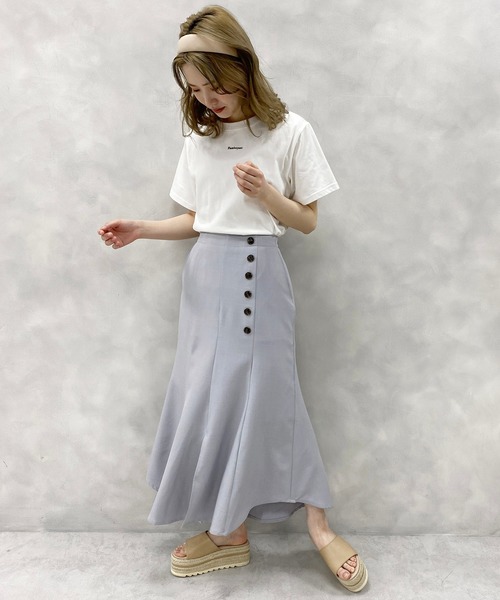 one after another NICE CLAUP（ワンアフターアナザーナイスクラップ）の「ぷっくりロゴＴシャツ（Tシャツ/カットソー・レディース・オフホワイト/サックスブルー/ブラック・FREE）」の10枚目の写真