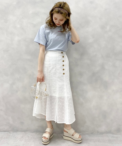 one after another NICE CLAUP（ワンアフターアナザーナイスクラップ）の「ぷっくりロゴＴシャツ（Tシャツ/カットソー・レディース・オフホワイト/サックスブルー/ブラック・FREE）」の11枚目の写真