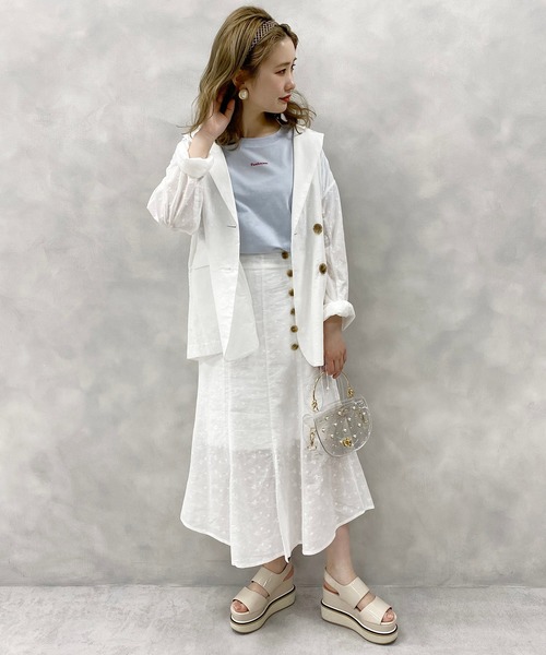 one after another NICE CLAUP（ワンアフターアナザーナイスクラップ）の「ぷっくりロゴＴシャツ（Tシャツ/カットソー・レディース・オフホワイト/サックスブルー/ブラック・FREE）」の16枚目の写真