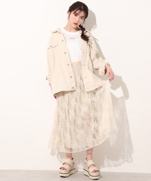 one after another NICE CLAUP（ワンアフターアナザーナイスクラップ）の「ぷっくりロゴＴシャツ（Tシャツ/カットソー・レディース・オフホワイト/サックスブルー/ブラック・FREE）」の5枚目の写真