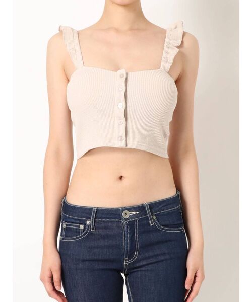 GYDA（ジェイダ）の「ワッフルフリルキャミビスチェ（キャミソール・レディース・ブラック/ベージュ/カーキ・FREE）」の17枚目の写真