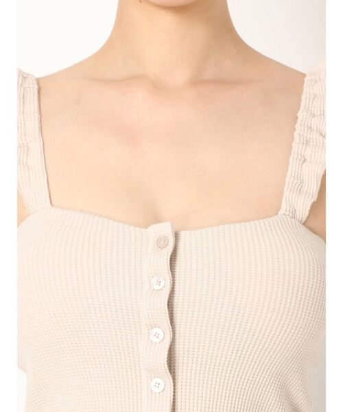 GYDA（ジェイダ）の「ワッフルフリルキャミビスチェ（キャミソール・レディース・ブラック/ベージュ/カーキ・FREE）」の13枚目の写真