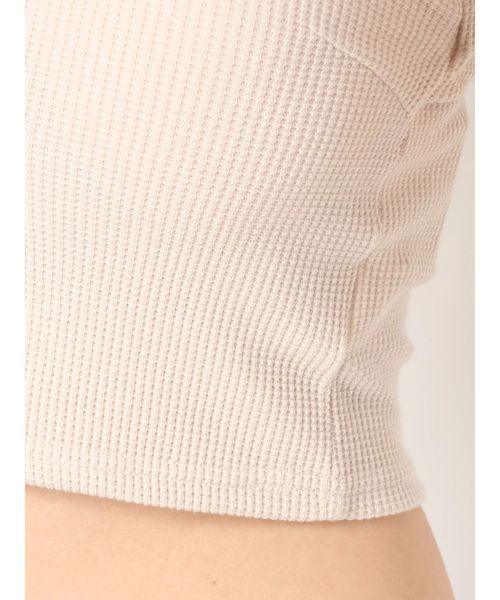 GYDA（ジェイダ）の「ワッフルフリルキャミビスチェ（キャミソール・レディース・ブラック/ベージュ/カーキ・FREE）」の21枚目の写真