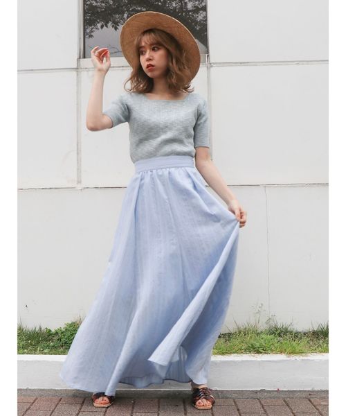 dazzlin（ダズリン）の「シャーベットフレアスカート（スカート・レディース・グリーン/ブルー/オフホワイト・SMALL/MEDIUM）」の4枚目の写真