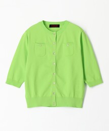 ファインポリエステル ハーフスリーブポケットカーディガン