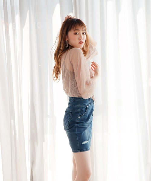 LIPSERVICE（リップサービス）の「キルトポケットデニムスカート（スカート・レディース・ブラック/インディゴブルー・S/M）」の4枚目の写真