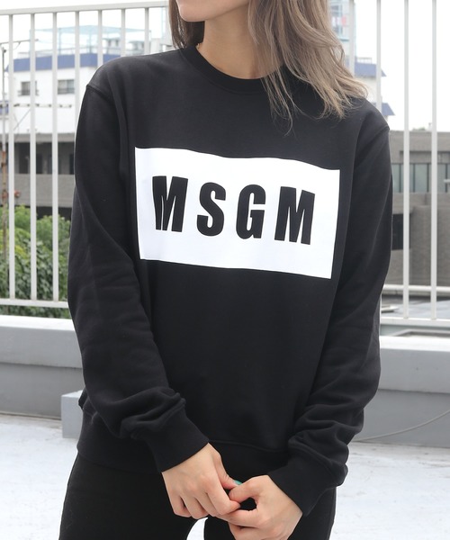 MSGM(エムエスジーエム)の「MSGM/エムエスジーエム PANEL SWEAT SHIRT ボックスロゴ スウェットトレーナー(スウェット・レディース・ブラック/ホワイト・XS/S/M/L)」の9枚目の写真