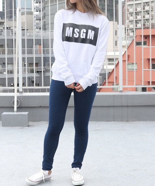 MSGM(エムエスジーエム)の「MSGM/エムエスジーエム PANEL SWEAT SHIRT ボックスロゴ スウェットトレーナー(スウェット・レディース・ブラック/ホワイト・XS/S/M/L)」の10枚目の写真